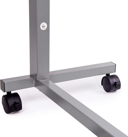 Height-Adjustable Rolling Overbed Table with Wheels, Portable Bedside Laptop Desk for Bed, Couch and Hospital Use